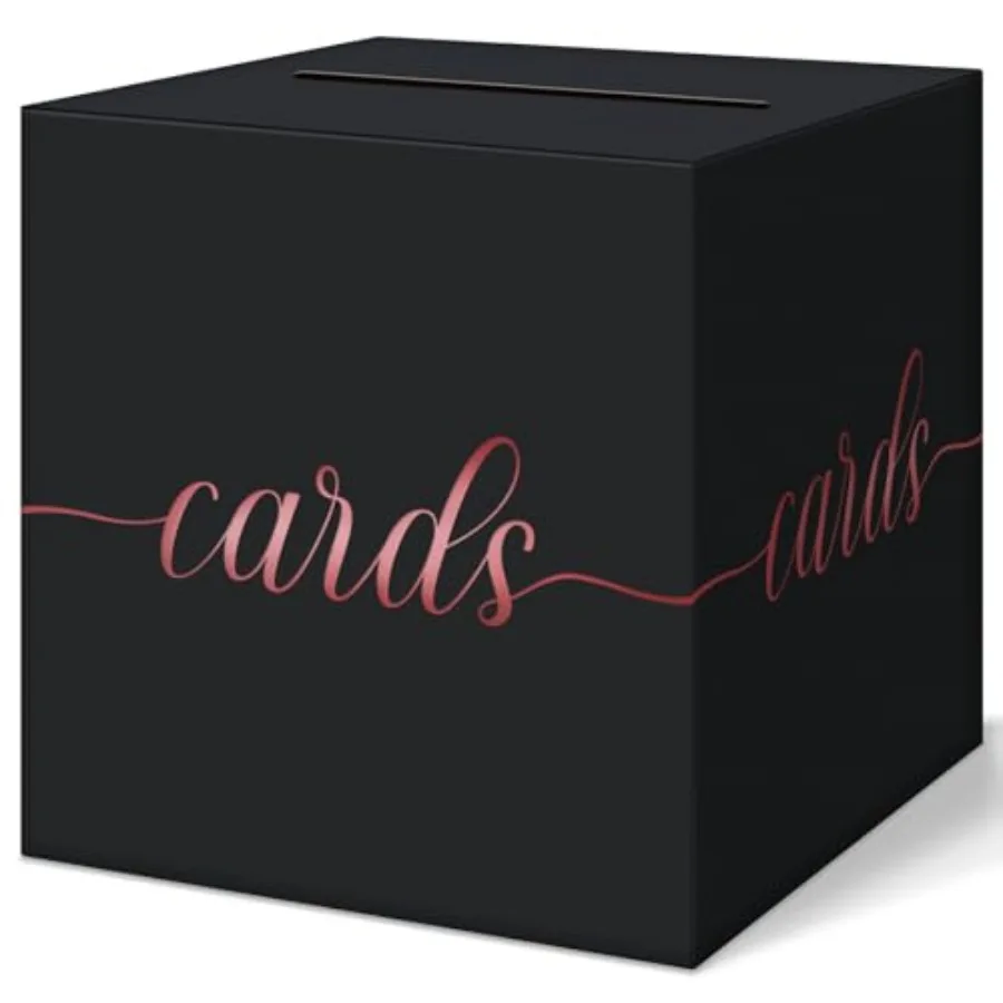 Black Wedding Card Box, Rose Gold Foil Gift Card Box for Party, Wedding Reception, Graduation, Birthday, Baby Shower, Raffle
Black Wedding Card Box, Rose Gold Foil Gift Card Box for Party, Wedding Reception, Graduation, Birthday, Baby Shower, Raffle