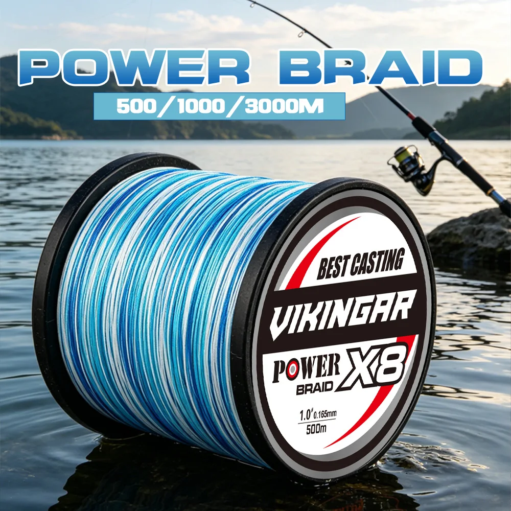 VIKINGAR Camo Blue 8 Strands Braided Line 500M 1000M 3000M Japan Quality PE Multifilament Super Strong Sea Fishing Carp pesca
VIKINGAR Camo Blue 8 Strands Braided Line 500M 1000M 3000M Japan Quality PE Multifilament Super Strong Sea Fishing Carp pesca