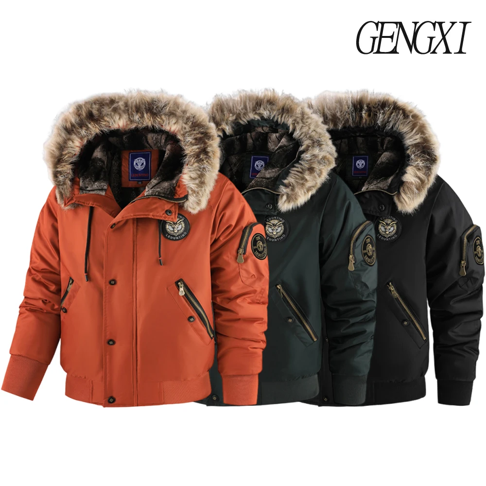 New Men's Hooded Detachable Faux Fur Trimmed Pilot Jacket Winter Windproof Warm Fleece-Lined Thickened Workwear Coat Stylish
New Men's Hooded Detachable Faux Fur Trimmed Pilot Jacket Winter Windproof Warm Fleece-Lined Thickened Workwear Coat Stylish