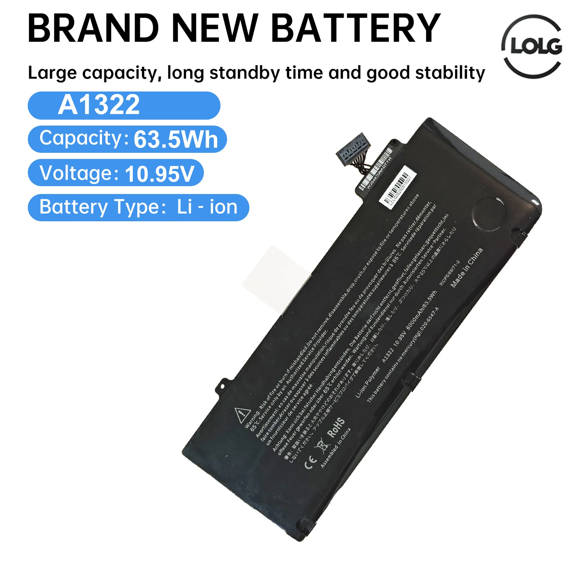 New A1322 10.95v 63.5Wh Laptop Battery for APPLE Macbook Pro 13" A1278 Mid 2009/2010/2011/2012 With Tools
New A1322 10.95v 63.5Wh Laptop Battery for APPLE Macbook Pro 13" A1278 Mid 2009/2010/2011/2012 With Tools
