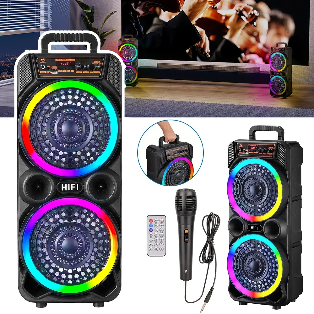3000W Bluetooth Party Speaker Dual 8" Subwoofer Heavy Bass Remote Karaoke Mic
3000W Bluetooth Party Speaker Dual 8" Subwoofer Heavy Bass Remote Karaoke Mic