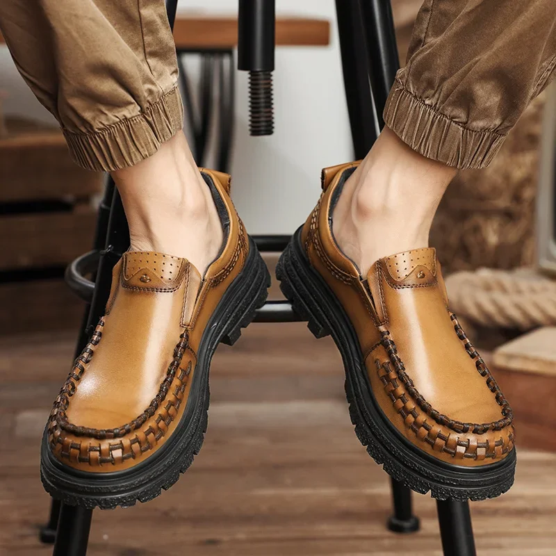 Men's Genuine Leather Shoes Luxury Comfortable First Layer Cowhide Sneakers Flat Platform Non-Slip Casual Shoes for Men Loafers
Men's Genuine Leather Shoes Luxury Comfortable First Layer Cowhide Sneakers Flat Platform Non-Slip Casual Shoes for Men Loafers