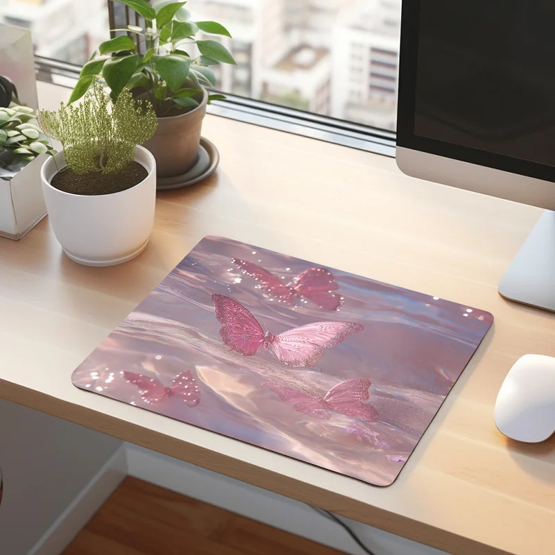 Pink Butterfly creative design mouse pad non-slip durable carpet suitable for office and gaming computer accessories table mat
Pink Butterfly creative design mouse pad non-slip durable carpet suitable for office and gaming computer accessories table mat
