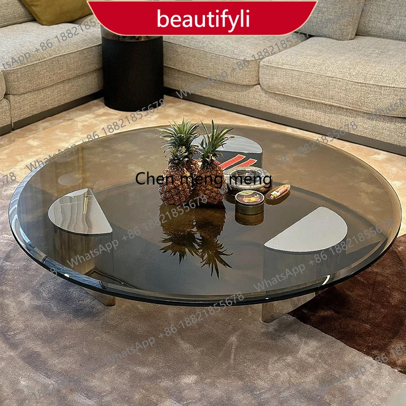 M53 Nordic Floating Italian Minimalist Round Tempered Glass Coffee Table Small Space Luxury Modern Coffee Furniture Teapoy
M53 Nordic Floating Italian Minimalist Round Tempered Glass Coffee Table Small Space Luxury Modern Coffee Furniture Teapoy