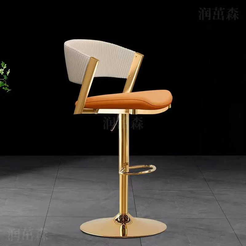 Decorative Back Support Bar Chair Golden Hydraulic Swivel Office Bar Chair Island Luxury Upholstered Taburete Alto Furniture
Decorative Back Support Bar Chair Golden Hydraulic Swivel Office Bar Chair Island Luxury Upholstered Taburete Alto Furniture