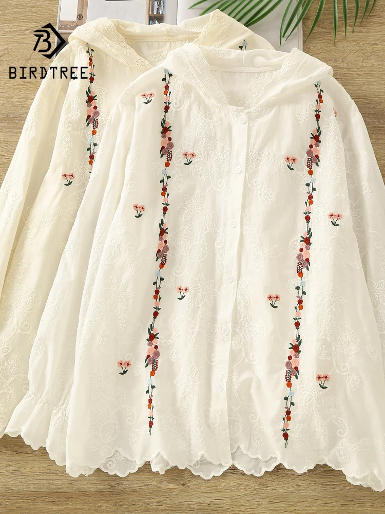 New 2026 Autumn Women Cotton Hooded Shirt, Long Sleeve Embroidery, Mori Girl Sweet Korean Age Reduction Loose Blouse T67216CC
New 2026 Autumn Women Cotton Hooded Shirt, Long Sleeve Embroidery, Mori Girl Sweet Korean Age Reduction Loose Blouse T67216CC