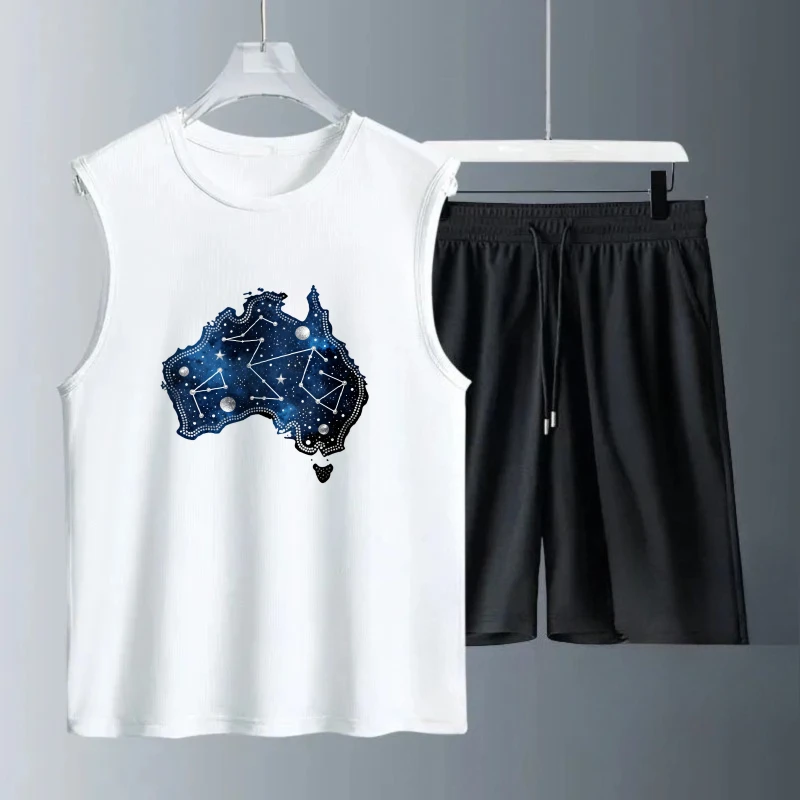 Men's Tank top Sets Breathable drip clothing men's suits Polyester Summe men's clothing Fashion Short Sleeve+ Shorts
Men's Tank top Sets Breathable drip clothing men's suits Polyester Summe men's clothing Fashion Short Sleeve+ Shorts