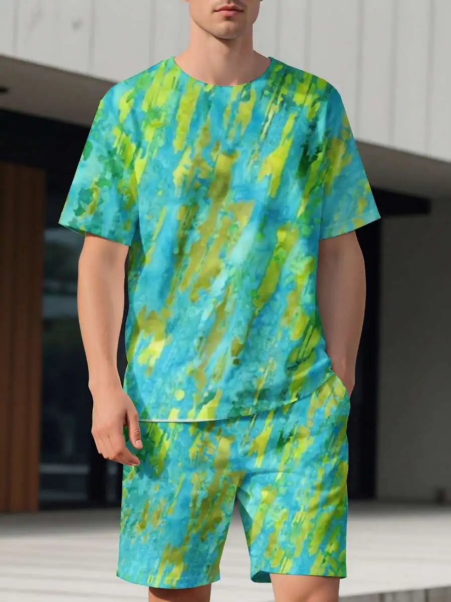 Mens Tie Dye Short Sleeve T-Shirt And Shorts Set Summer Casual Beach Outfit
Mens Tie Dye Short Sleeve T-Shirt And Shorts Set Summer Casual Beach Outfit