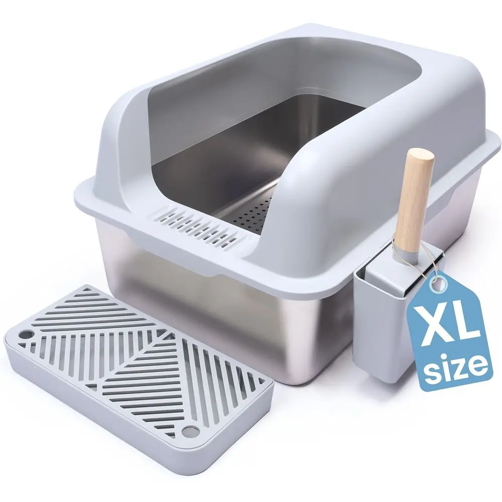 XL Лоток для кошачьего туалета из нержавеющей стали – 23"x15"x13" – Лоток для кошек, для нескольких кошек, для крупных кошек, с высокими бортиками/защитой от утечки мочи (Easy S
XL Лоток для кошачьего туалета из нержавеющей стали – 23"x15"x13" – Лоток для кошек, для нескольких кошек, для крупных кошек, с высокими бортиками/защитой от утечки мочи (Easy S
