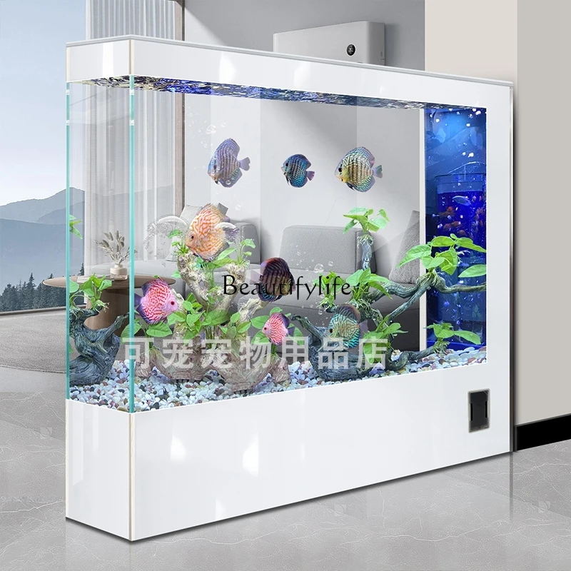 **Living room household ultra-white glass integrated ecological water-free screen partition aquarium
**Living room household ultra-white glass integrated ecological water-free screen partition aquarium