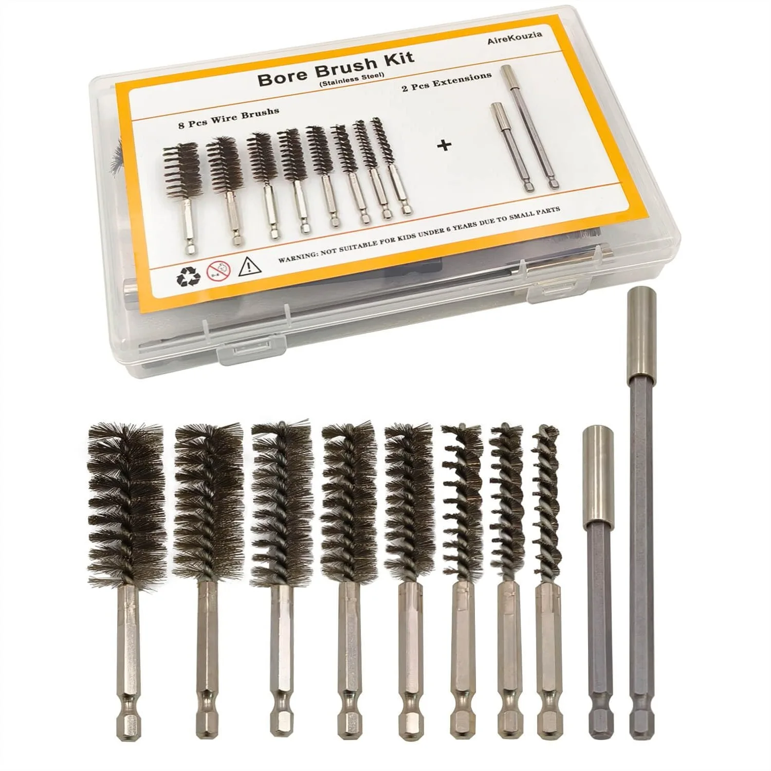 8 Pcs Wire Brush For Drill Set Stainless Steel Bore Brush Attachments For Cleaning Metal With Extension Rods For Power Drill 8-25mm
8 Pcs Wire Brush For Drill Set Stainless Steel Bore Brush Attachments For Cleaning Metal With Extension Rods For Power Drill 8-25mm