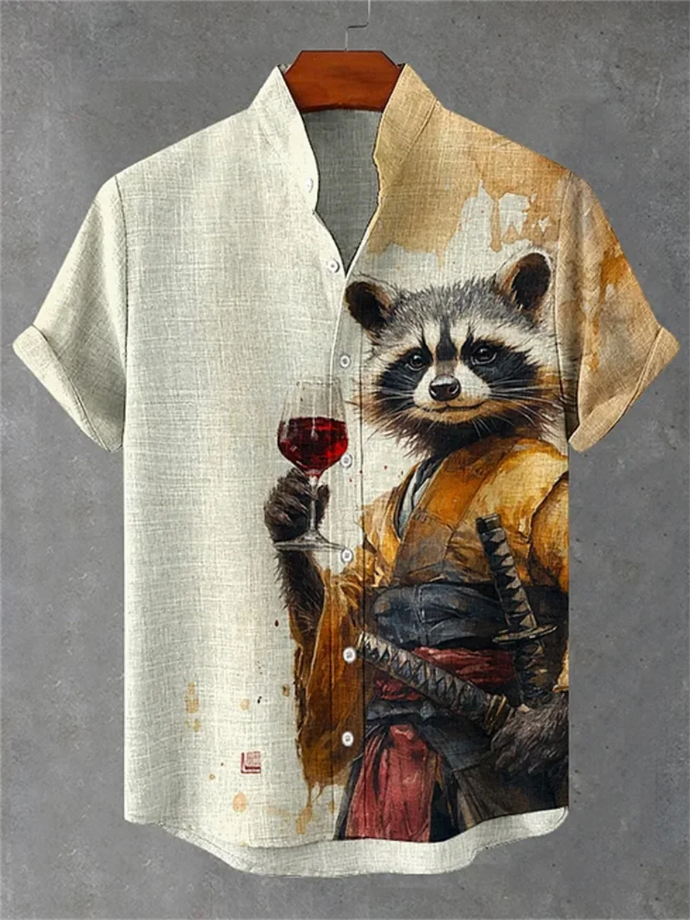 Men's plus Size Raccoon Retro Print Shirt Fashion Stand Collar Short Sleeve Button down Linen Casual Breathable Hawaii Style
Men's plus Size Raccoon Retro Print Shirt Fashion Stand Collar Short Sleeve Button down Linen Casual Breathable Hawaii Style