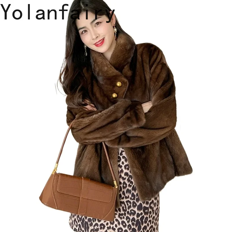 YOLANFAIRY Natural Fur Coat Mink Jacket Woman 2026 Winter Slim Short Whole Mink Fur Coats Women Winter Fashion Luxury Outerwear
YOLANFAIRY Natural Fur Coat Mink Jacket Woman 2026 Winter Slim Short Whole Mink Fur Coats Women Winter Fashion Luxury Outerwear