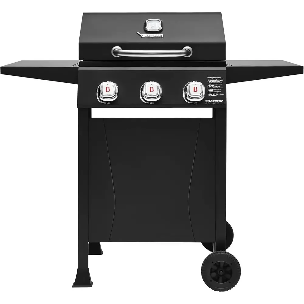 3-Burner Propane Gas Grill, 27,000 BBQ Grill with Porcelain-Enameled Grates, Built-In Thermometer, Side Shelves, Heavy-Duty Whee
3-Burner Propane Gas Grill, 27,000 BBQ Grill with Porcelain-Enameled Grates, Built-In Thermometer, Side Shelves, Heavy-Duty Whee