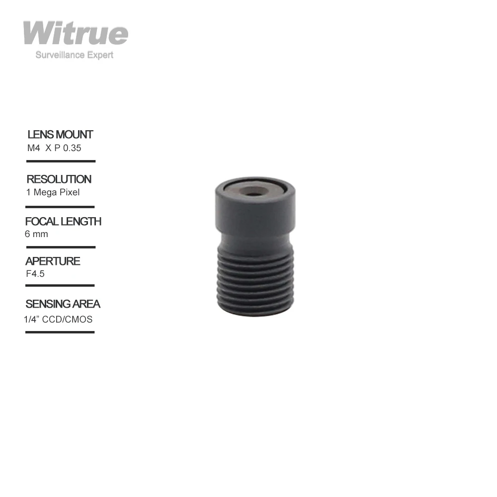 Witrue Mini Camera Lens M4 X P0.35 Mount 6MM 1/4" Aperture F4.5 for Endoscope Cameras
Witrue Mini Camera Lens M4 X P0.35 Mount 6MM 1/4" Aperture F4.5 for Endoscope Cameras