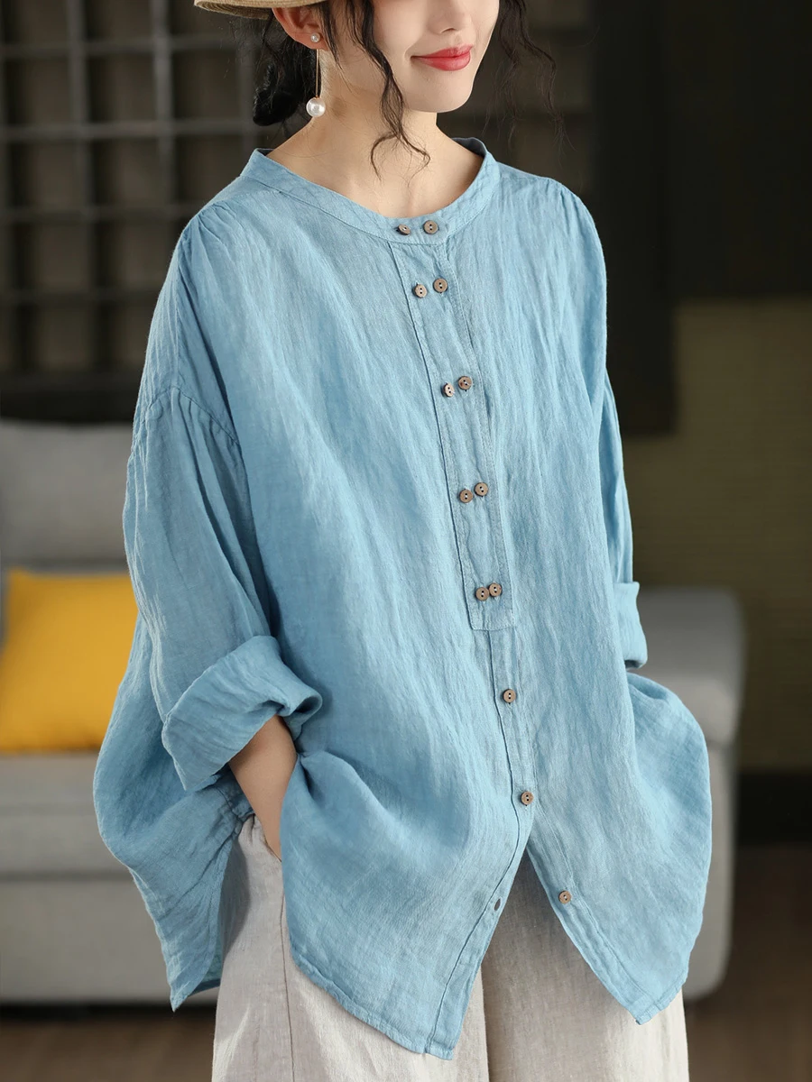 Retro Linen Shirt Double Row Buttons Middle Length Coat Loose Fit Breathable Spring Women's Fashion Artistic Open Cardigan
Retro Linen Shirt Double Row Buttons Middle Length Coat Loose Fit Breathable Spring Women's Fashion Artistic Open Cardigan