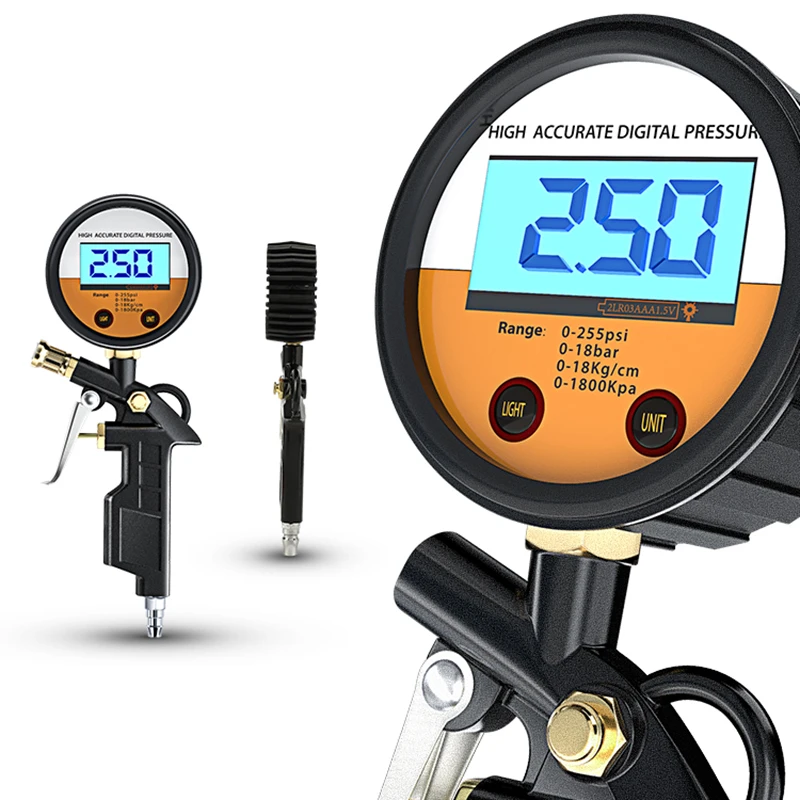 Tire Pressure Gauge Digital Tire Tester 220PSI LCD Display Air Pressure Manometer Quick Connect Coupler for Car Truck Motorcycle
Tire Pressure Gauge Digital Tire Tester 220PSI LCD Display Air Pressure Manometer Quick Connect Coupler for Car Truck Motorcycle