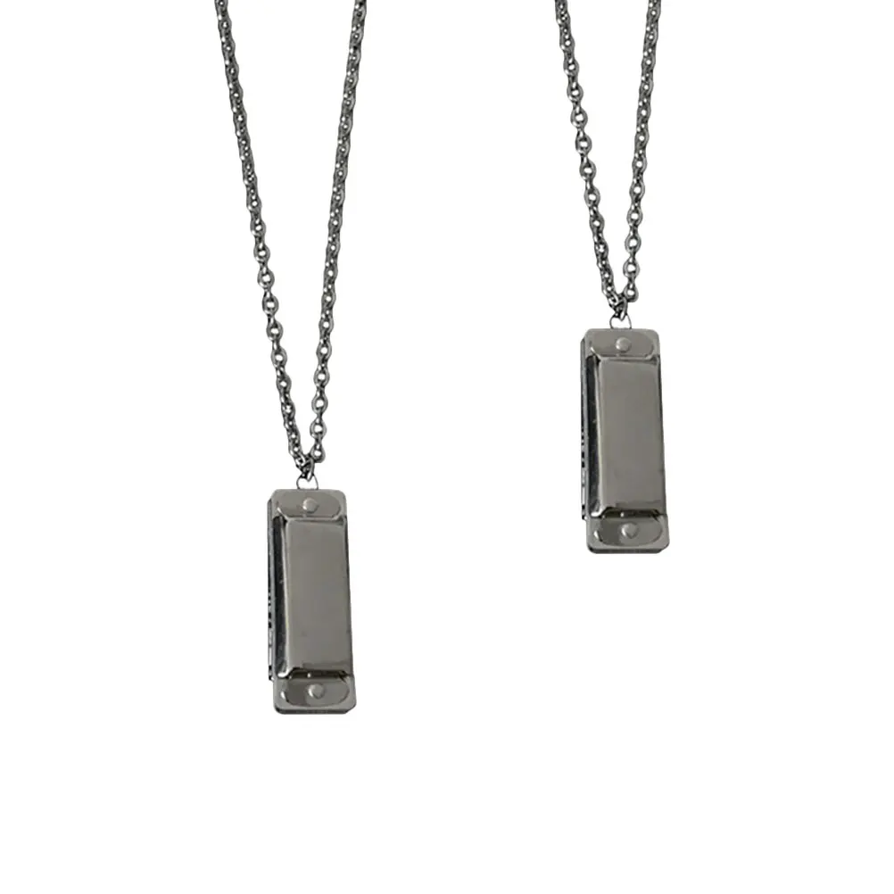 2pcs Harmonica Necklace Stainless Steel Pendant Musical Jewelry Portable Whistle Design Decorative Neck Gift for Kids Adults
2pcs Harmonica Necklace Stainless Steel Pendant Musical Jewelry Portable Whistle Design Decorative Neck Gift for Kids Adults