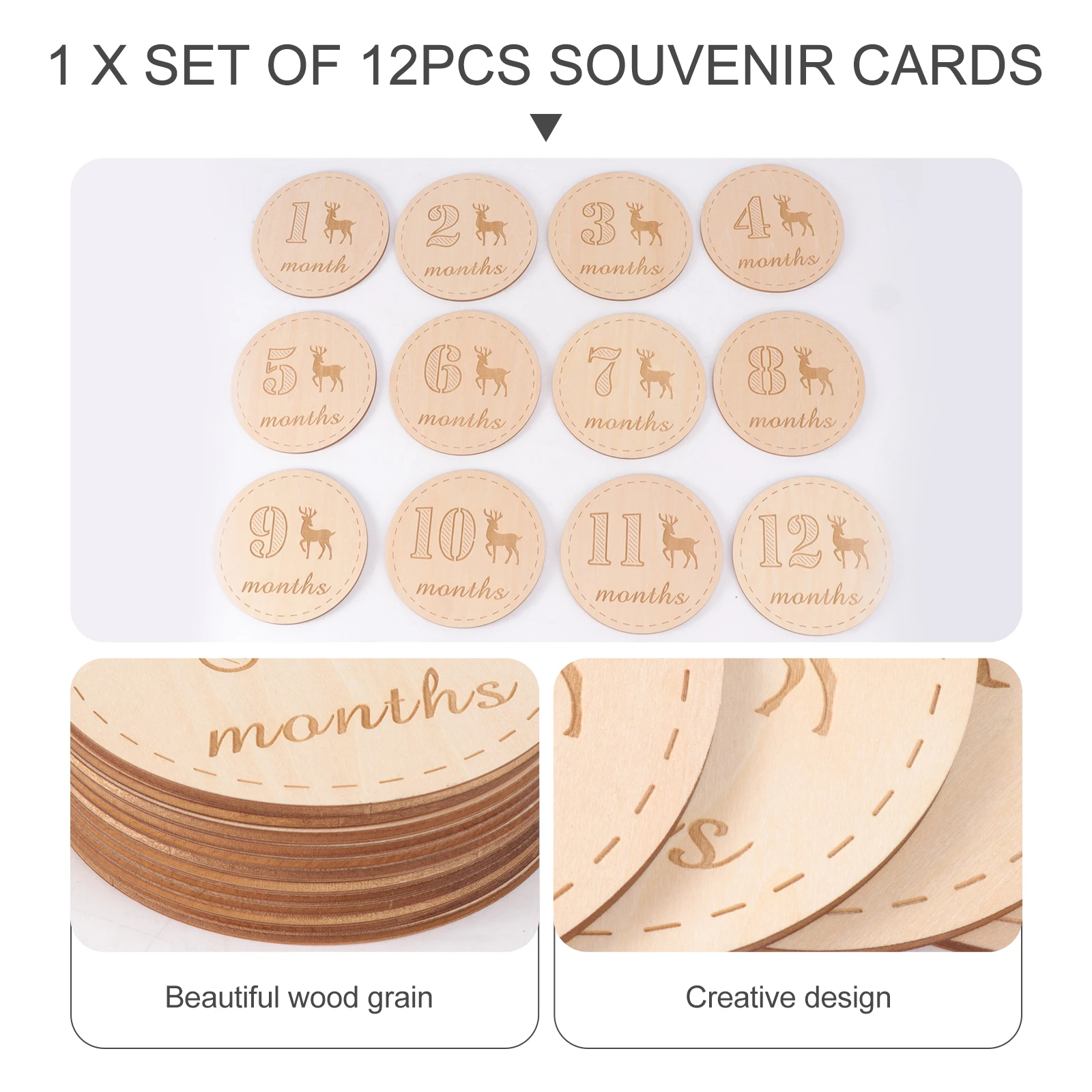 12 Pcs/Set Baby Full Month Wooden Card Gift Birthday Milestone Cards Plate Essentials
12 Pcs/Set Baby Full Month Wooden Card Gift Birthday Milestone Cards Plate Essentials