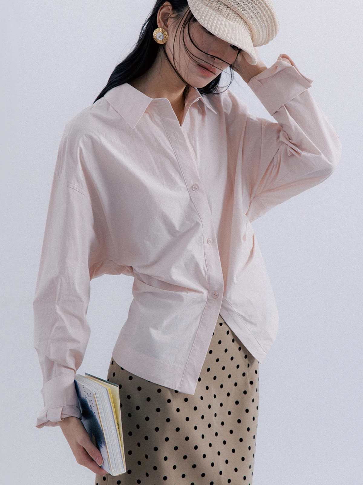 SOTHEMOS Vintage Long Sve Cotton irt Women's Waist-Cinching Design Simple Commute Sle Pure Color Chinese Production
SOTHEMOS Vintage Long Sve Cotton irt Women's Waist-Cinching Design Simple Commute Sle Pure Color Chinese Production