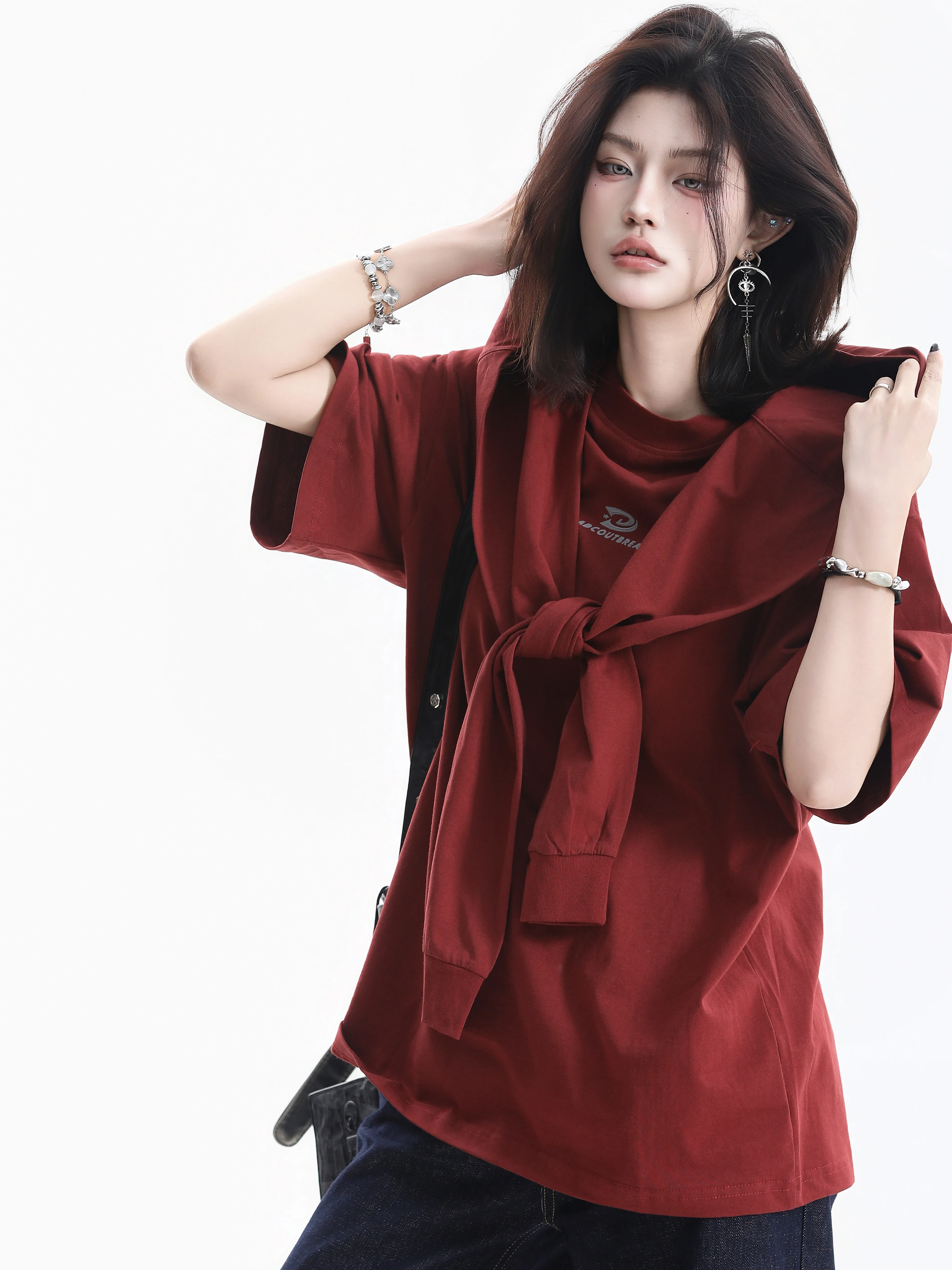 American Style Loose Short Sleeve T-Shirt Women's Oversized Slimming Design Neutral Windbreaker Two-Piece Look Casual Cotton
American Style Loose Short Sleeve T-Shirt Women's Oversized Slimming Design Neutral Windbreaker Two-Piece Look Casual Cotton