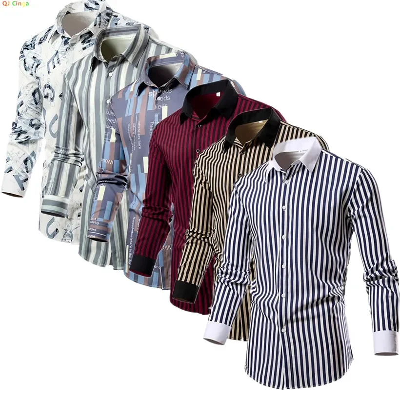 White Men's Stripe Long Sleeve Shirt, Single Breasted Lapel Shirts, Blue Gray Red Khaki Available, European Size S-XXL, 2025 New
White Men's Stripe Long Sleeve Shirt, Single Breasted Lapel Shirts, Blue Gray Red Khaki Available, European Size S-XXL, 2025 New