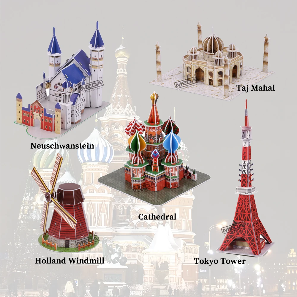 World Famous Architecture Building 3D Puzzle Paper Model Construction DIY Jigsaw Puzzles Toys for Kids Creative Birthday Gift
World Famous Architecture Building 3D Puzzle Paper Model Construction DIY Jigsaw Puzzles Toys for Kids Creative Birthday Gift