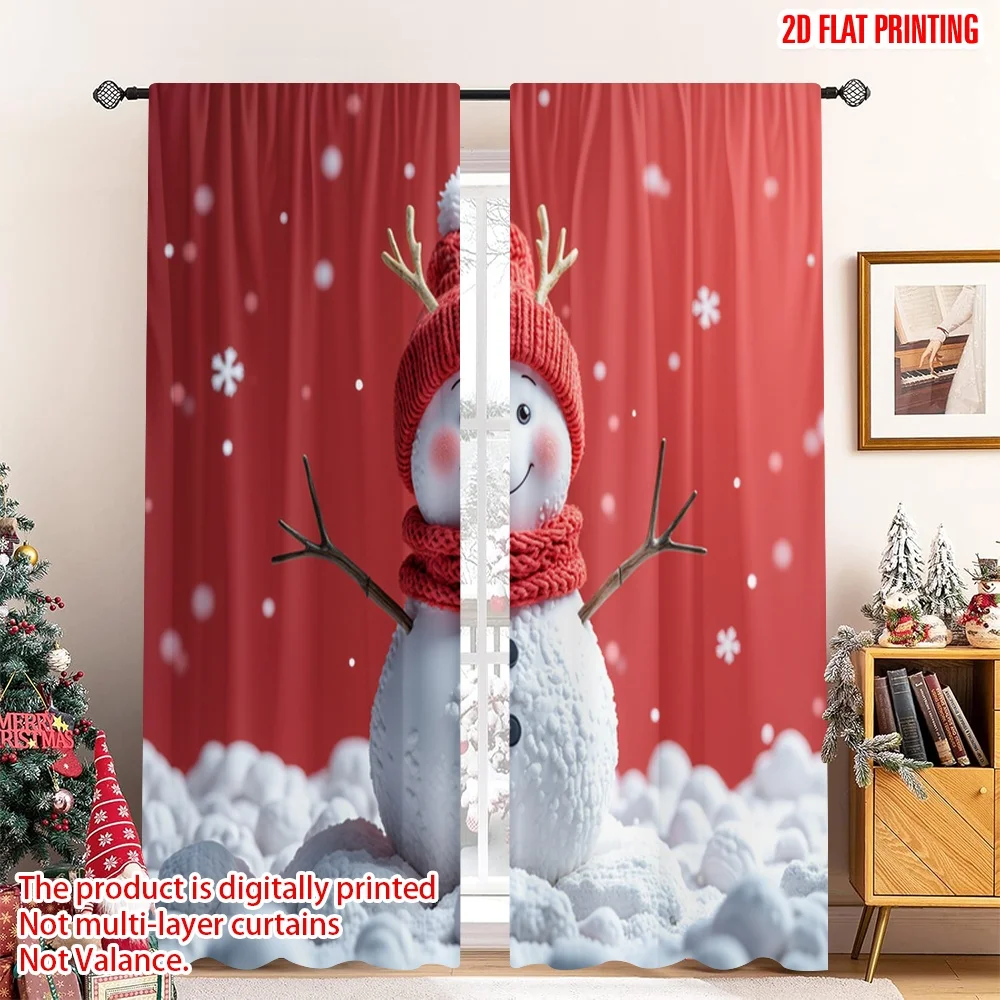 2pcs 2D flat printing Merry Christmas Curtain Smiling Snowman Red Scarf Polyester Without Electricity Party & Holiday Decor
2pcs 2D flat printing Merry Christmas Curtain Smiling Snowman Red Scarf Polyester Without Electricity Party & Holiday Decor