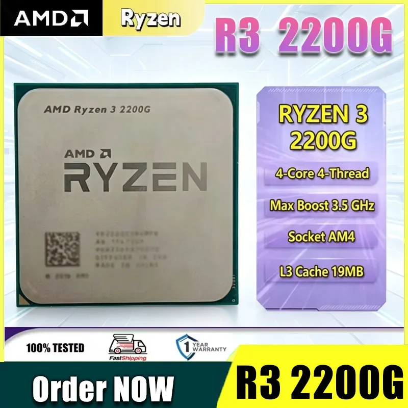 AMD Ryzen 3 2200G Used R3 2200G 3.5 GHz Zen 0.014 Quad-Core Quad-Thread CPU YD2200C5M4MFB Socket AM4
AMD Ryzen 3 2200G Used R3 2200G 3.5 GHz Zen 0.014 Quad-Core Quad-Thread CPU YD2200C5M4MFB Socket AM4