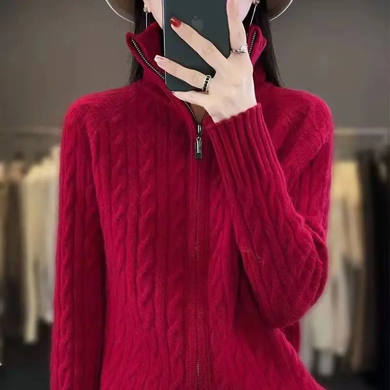 2025 New Korean High Quality Autumn Winter Stand Collar Knitting Cardigan Women's Sweater Jacket Ladies Sweater Coat Knitwear
2025 New Korean High Quality Autumn Winter Stand Collar Knitting Cardigan Women's Sweater Jacket Ladies Sweater Coat Knitwear