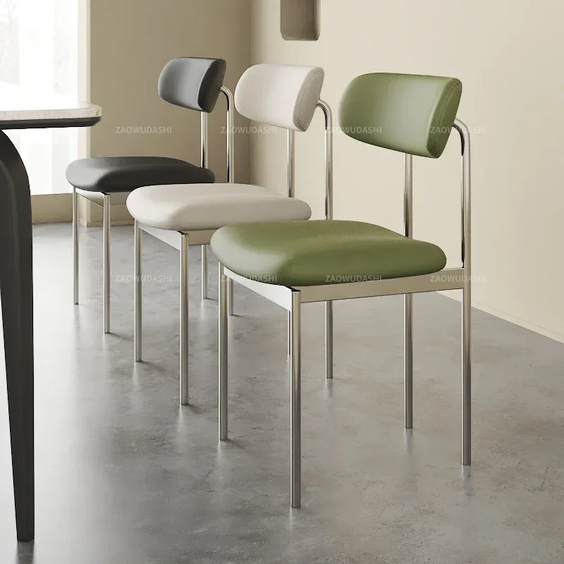 Nordic Home Soft Dining Chair Living Room Comfortable Backrest Leisure Chairs Stainless Steel Study Room Negotiation Chairs
Nordic Home Soft Dining Chair Living Room Comfortable Backrest Leisure Chairs Stainless Steel Study Room Negotiation Chairs