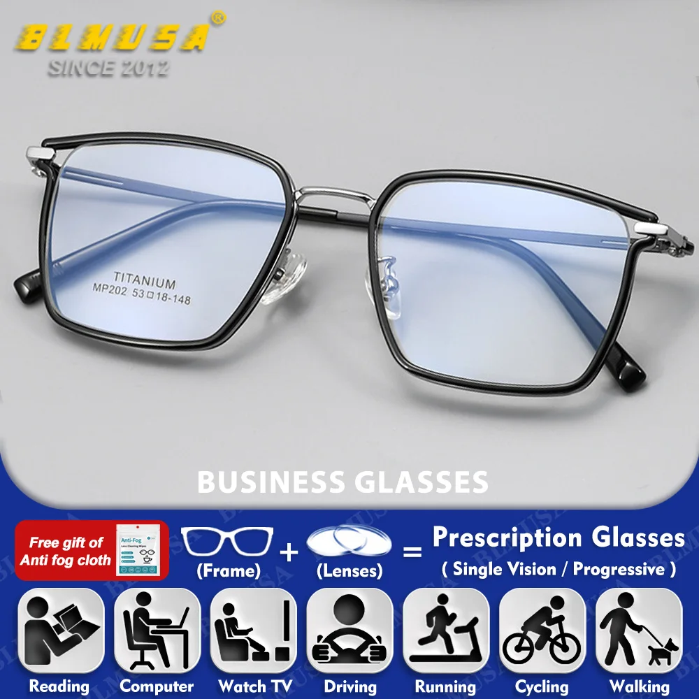 BLMUSA (M) Retro Titanium Square Frame Progressive Prescription Reading Glasses Blue Light Filter Men Myopia Optical Eyeglasses
BLMUSA (M) Retro Titanium Square Frame Progressive Prescription Reading Glasses Blue Light Filter Men Myopia Optical Eyeglasses