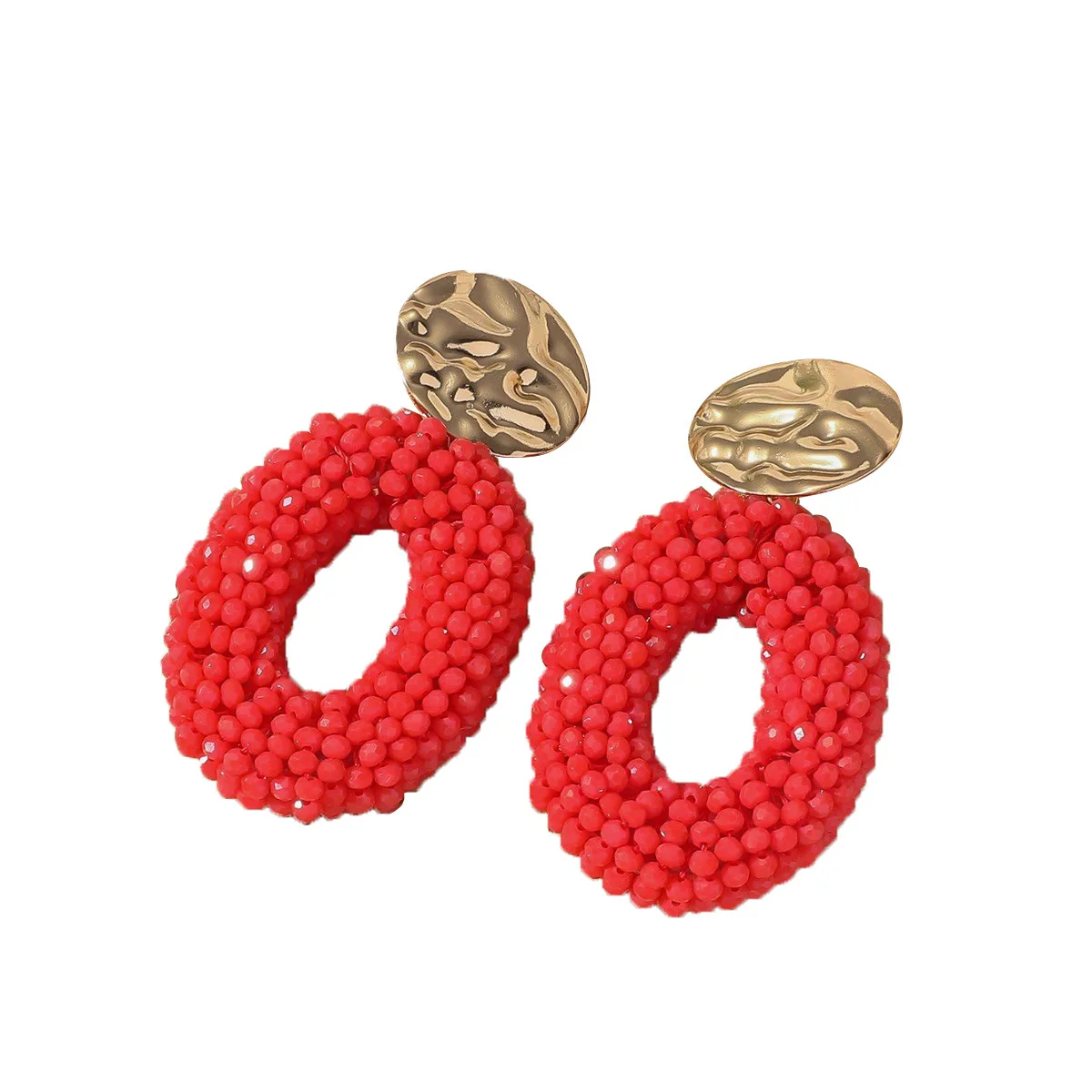 Bohemia Rice Bead Oval Multicolored Crystal Hand-Woven Retro Simple Fashion Earrings Elegant Beaded Jewelry Accessory
Bohemia Rice Bead Oval Multicolored Crystal Hand-Woven Retro Simple Fashion Earrings Elegant Beaded Jewelry Accessory