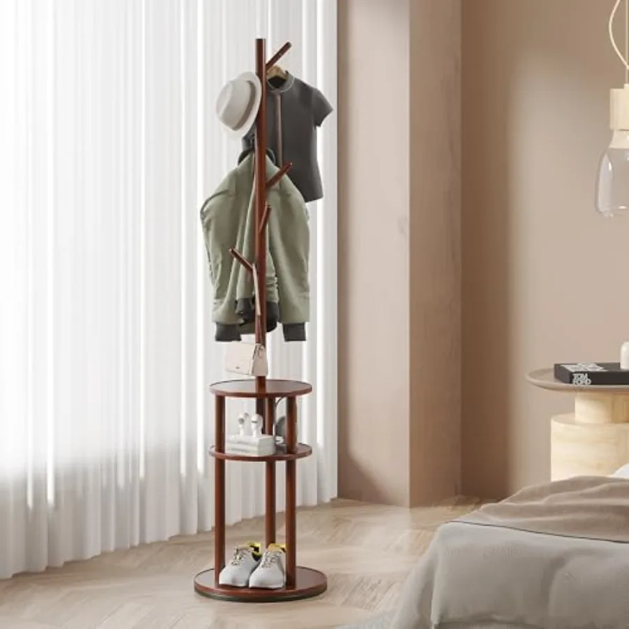 Coat Rack Freestanding, Entryway Hanger Stand, Umbrella Holder, Hall Tree With Hooks, Floor Standing Metal Tree Stand, Walnut
Coat Rack Freestanding, Entryway Hanger Stand, Umbrella Holder, Hall Tree With Hooks, Floor Standing Metal Tree Stand, Walnut