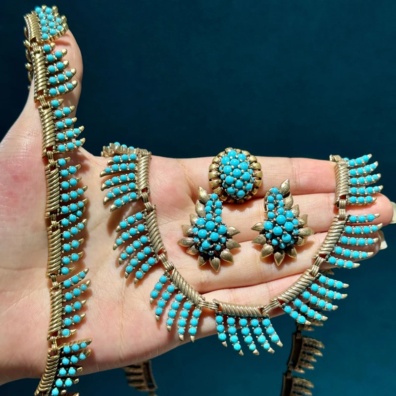 Vintage Turquoise Jewelry Sets Pearl Tassel Leaf Pendant Luxury Necklace Bracelet Ring Earring For Weddings Brands Trending 2026
Vintage Turquoise Jewelry Sets Pearl Tassel Leaf Pendant Luxury Necklace Bracelet Ring Earring For Weddings Brands Trending 2026