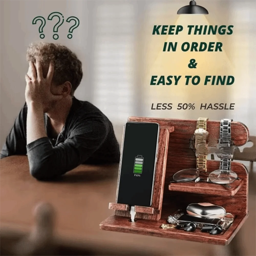 Key Holder Solid Wood Charging Phone Holder Space Saving Stable Groove Design Watch Organizer Detachable Desk Organiser Bedside
Key Holder Solid Wood Charging Phone Holder Space Saving Stable Groove Design Watch Organizer Detachable Desk Organiser Bedside