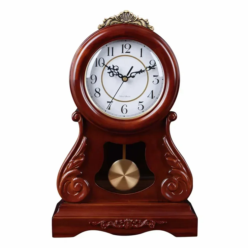 Solid wood European retro timekeeping desktop clock ornament home decoration quartz silent desk clock
Solid wood European retro timekeeping desktop clock ornament home decoration quartz silent desk clock