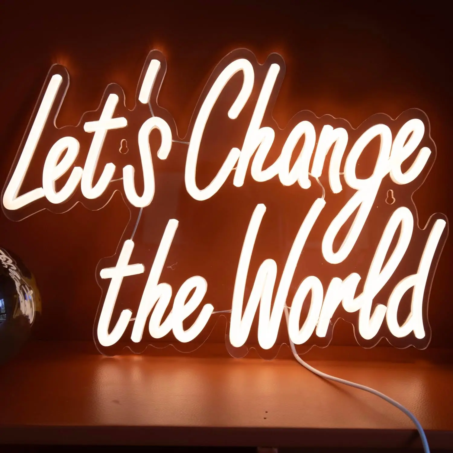 Неоновая вывеска «Let's Change The World», светодиодный настенный светильник с регулируемой яркостью для класса, офиса, студии, гостиной, мероприятий, домашнего декора, USB-лампа, подарки
Неоновая вывеска «Let's Change The World», светодиодный настенный светильник с регулируемой яркостью для класса, офиса, студии, гостиной, мероприятий, домашнего декора, USB-лампа, подарки