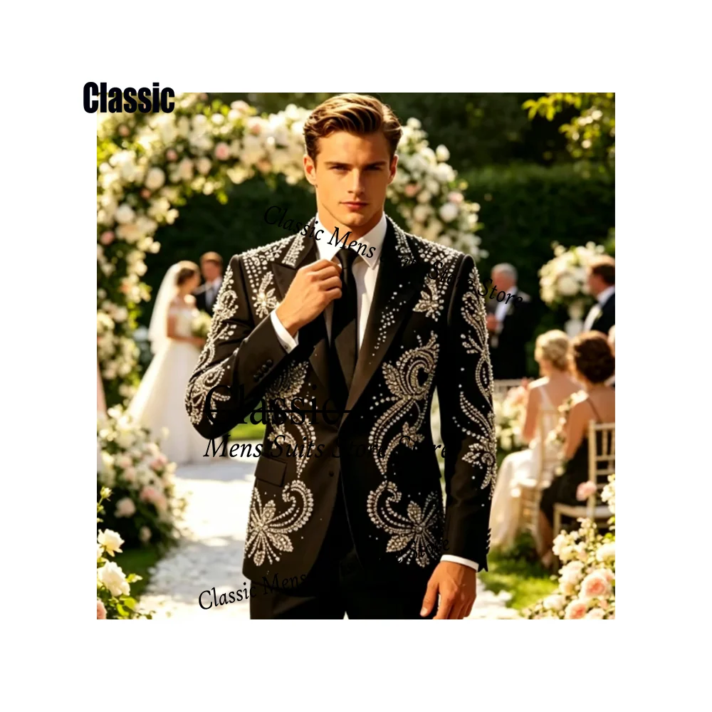 Glitter Paillette Corset For Business Suit Customized Crystal 2 Pieces Groom Male Blazer Ropa hombre Formal Slim Wedding Tuxedos
Glitter Paillette Corset For Business Suit Customized Crystal 2 Pieces Groom Male Blazer Ropa hombre Formal Slim Wedding Tuxedos