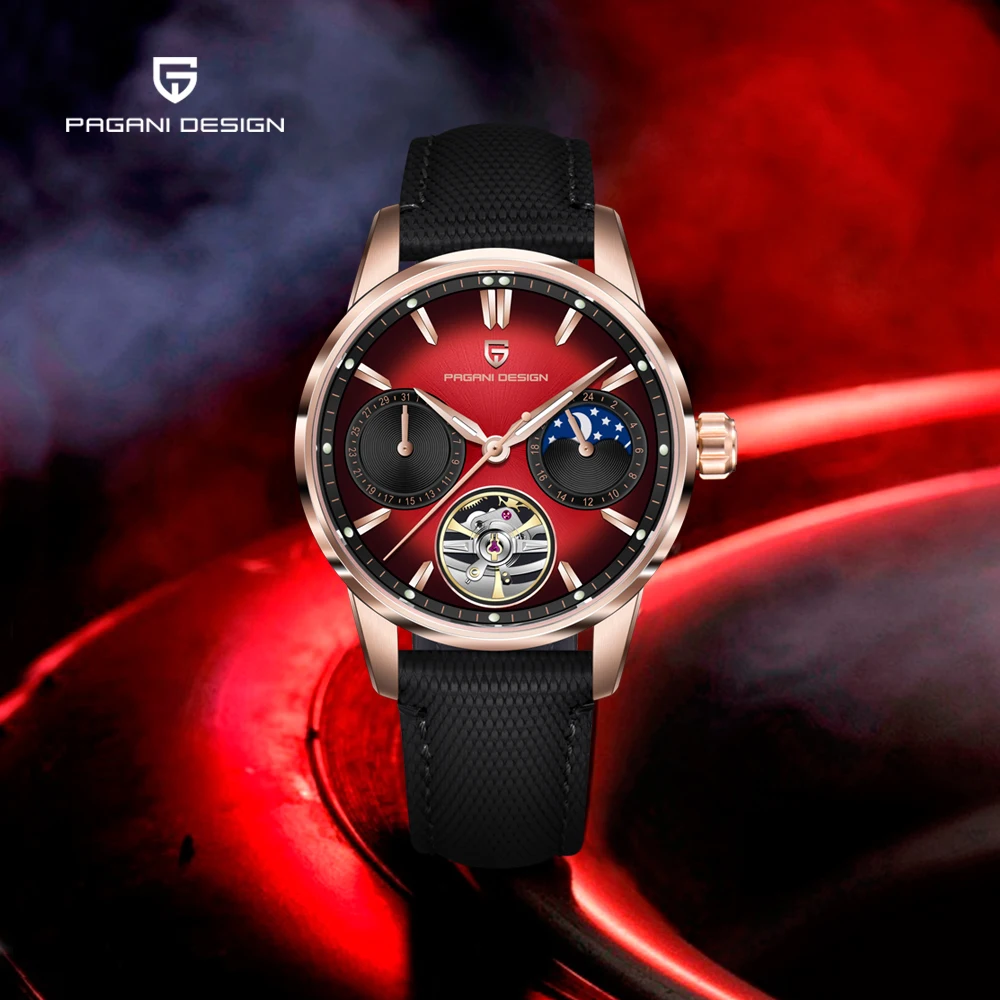 PAGANI DESIGN Tourbillon Мужские часы Золотые роскошные автоматические часы для мужчин Механические наручные часы AR Сапфировый светильник с фазой Луны
PAGANI DESIGN Tourbillon Мужские часы Золотые роскошные автоматические часы для мужчин Механические наручные часы AR Сапфировый светильник с фазой Луны