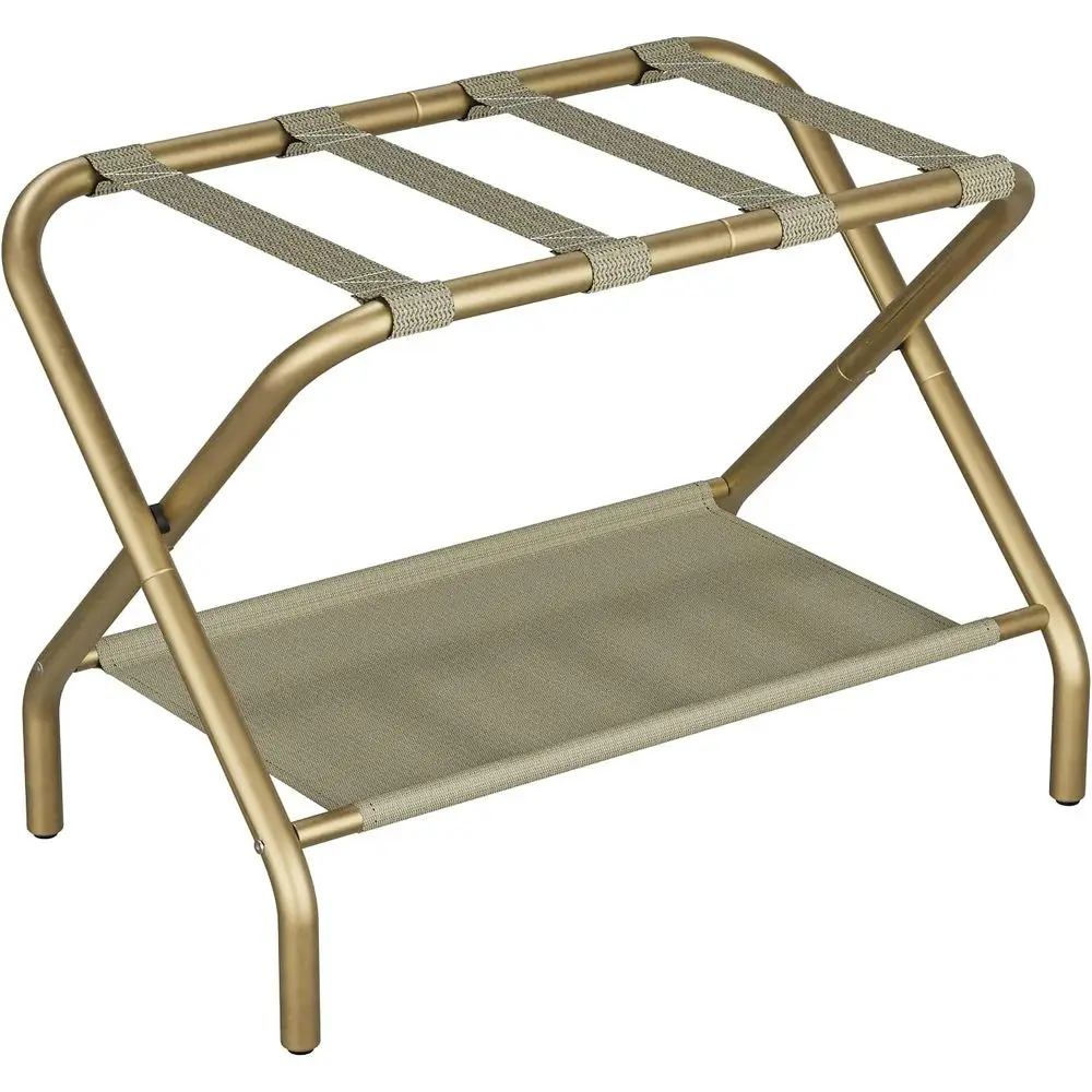 Gold Lage Rack, oldable Suitcase Stand with abric Storage Shel, Lage Holder with 4 Nylon Straps or Gt Room Bedroom Hotel
Gold Lage Rack, oldable Suitcase Stand with abric Storage Shel, Lage Holder with 4 Nylon Straps or Gt Room Bedroom Hotel