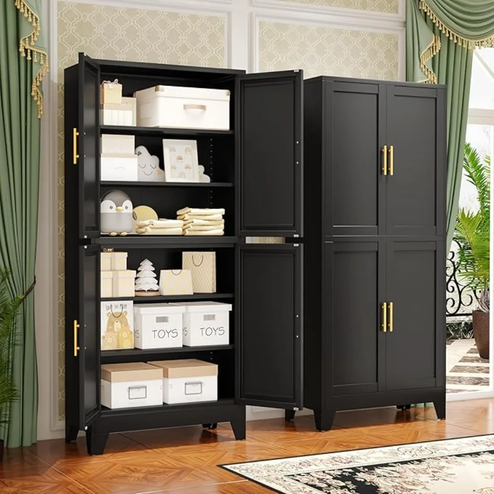 75.2" Tall Metal Pantry Cabinet, Storage Cabiwith 4 Door and 4 Adjustable Shelves, Black Kitchen Pantry Storage Cabinet, reestan
75.2" Tall Metal Pantry Cabinet, Storage Cabiwith 4 Door and 4 Adjustable Shelves, Black Kitchen Pantry Storage Cabinet, reestan