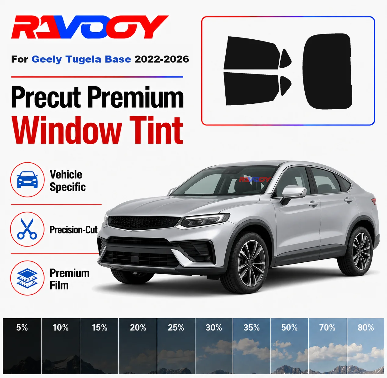 Premium Precut Window Tint Kit Front Rear Windows Rear Windshield For Geely Tugela Base 2022-2026 Complete Set Nano Ceramic Film
Premium Precut Window Tint Kit Front Rear Windows Rear Windshield For Geely Tugela Base 2022-2026 Complete Set Nano Ceramic Film