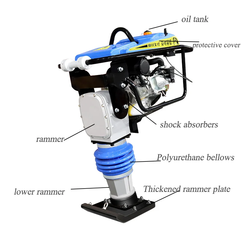 Hand-held vibration tamping hammer, impact vibration compaction machine with engine and motor core components
Hand-held vibration tamping hammer, impact vibration compaction machine with engine and motor core components