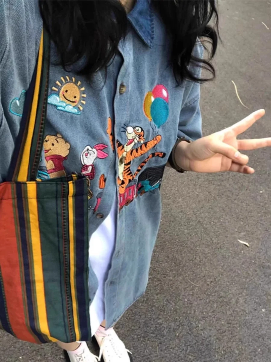 Large Size 300 Pou Retro Cartoon Embroidery Denim ort Sve irt Loose Men's Summer Casual Outerwear Breathable Moistu...
Large Size 300 Pou Retro Cartoon Embroidery Denim ort Sve irt Loose Men's Summer Casual Outerwear Breathable Moistu...