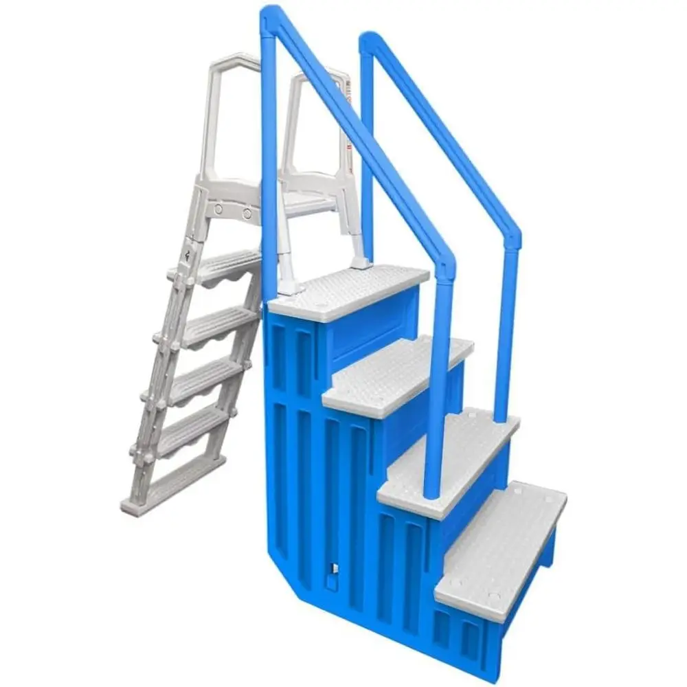 Non-Slip Pool Steps with Deck Mounting, Blue/White, Fits Pools 48-54, Supports Up to 350 lbs
Non-Slip Pool Steps with Deck Mounting, Blue/White, Fits Pools 48-54, Supports Up to 350 lbs