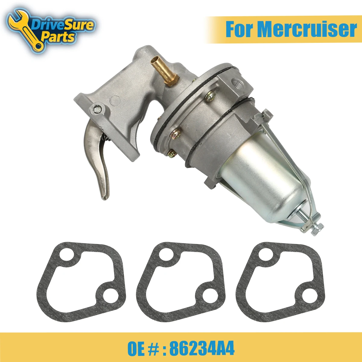 New Fuel Pump 86234A4 For Mercruiser 140 200 470 485 488 For OMC 2.5L 3.0L 3.7L 4.1L 86234A05 60032 985603 985602 18-7278
New Fuel Pump 86234A4 For Mercruiser 140 200 470 485 488 For OMC 2.5L 3.0L 3.7L 4.1L 86234A05 60032 985603 985602 18-7278