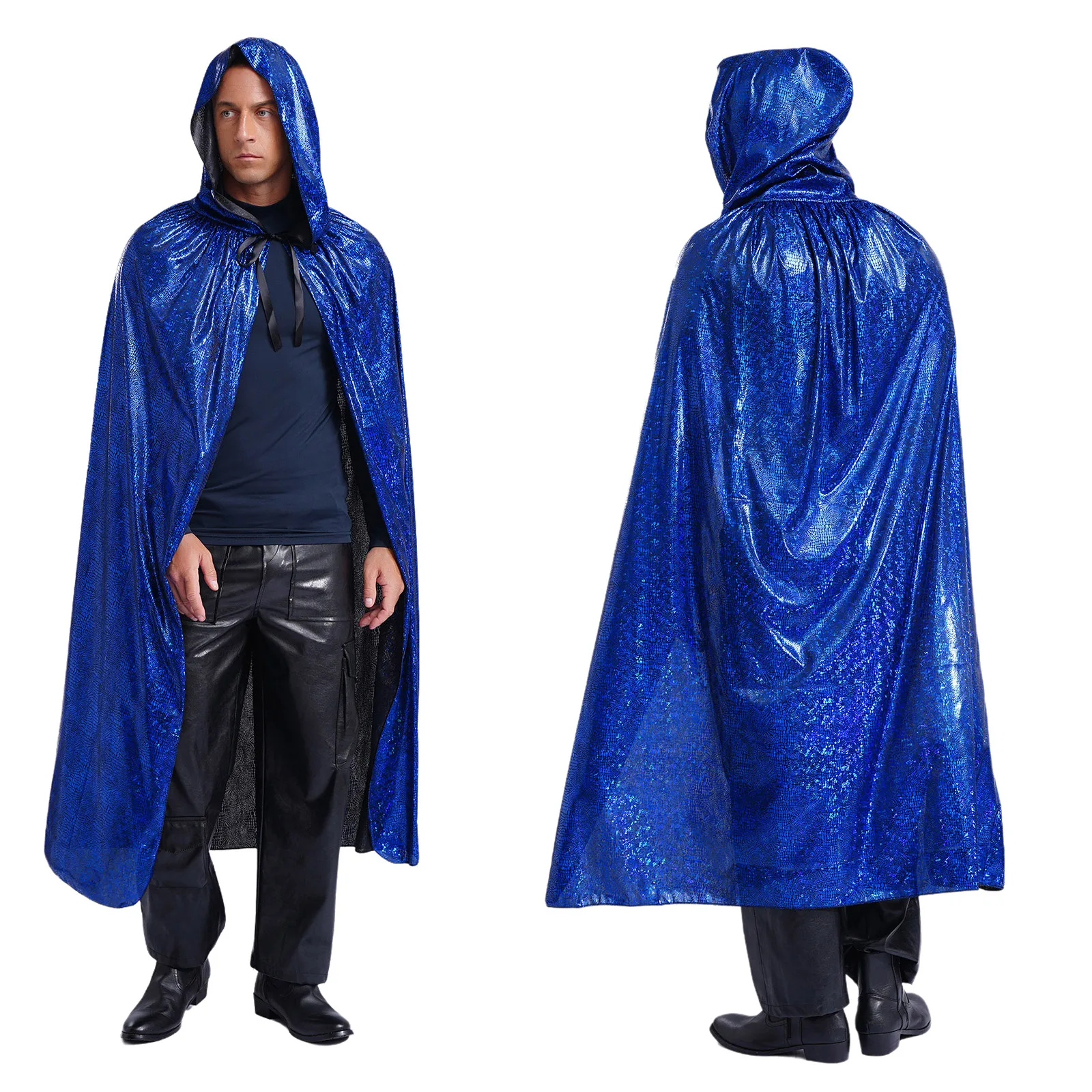 Men's Mystery Cosplay Hooded Cloak Costume Shiny Cover Cape Cloak Magician Witch Wizard Vampire Halloween Cosplay Costume
Men's Mystery Cosplay Hooded Cloak Costume Shiny Cover Cape Cloak Magician Witch Wizard Vampire Halloween Cosplay Costume