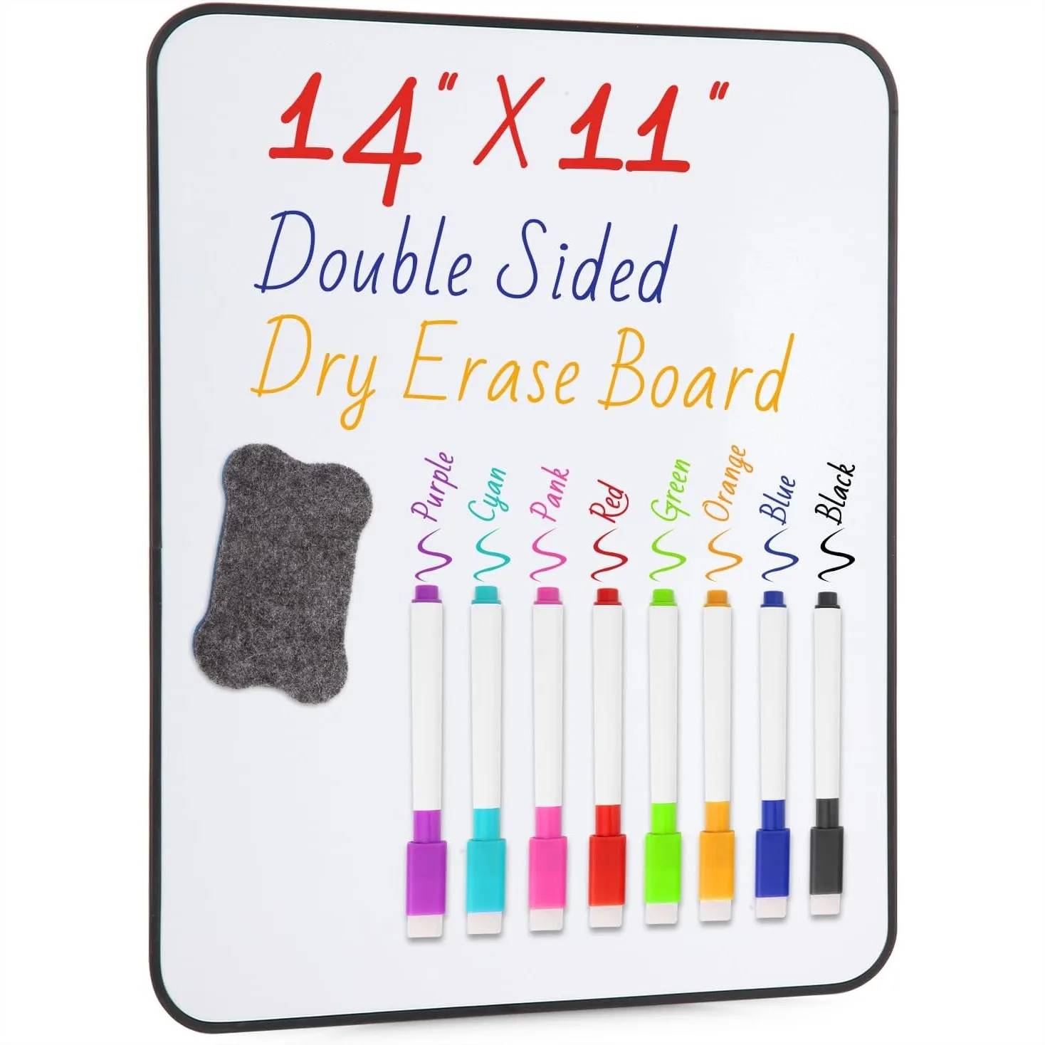 Double Sided Dry Erase Board 14x11 Inch, Mini White Board with 8 Markers for Office School Kitchen
Double Sided Dry Erase Board 14x11 Inch, Mini White Board with 8 Markers for Office School Kitchen