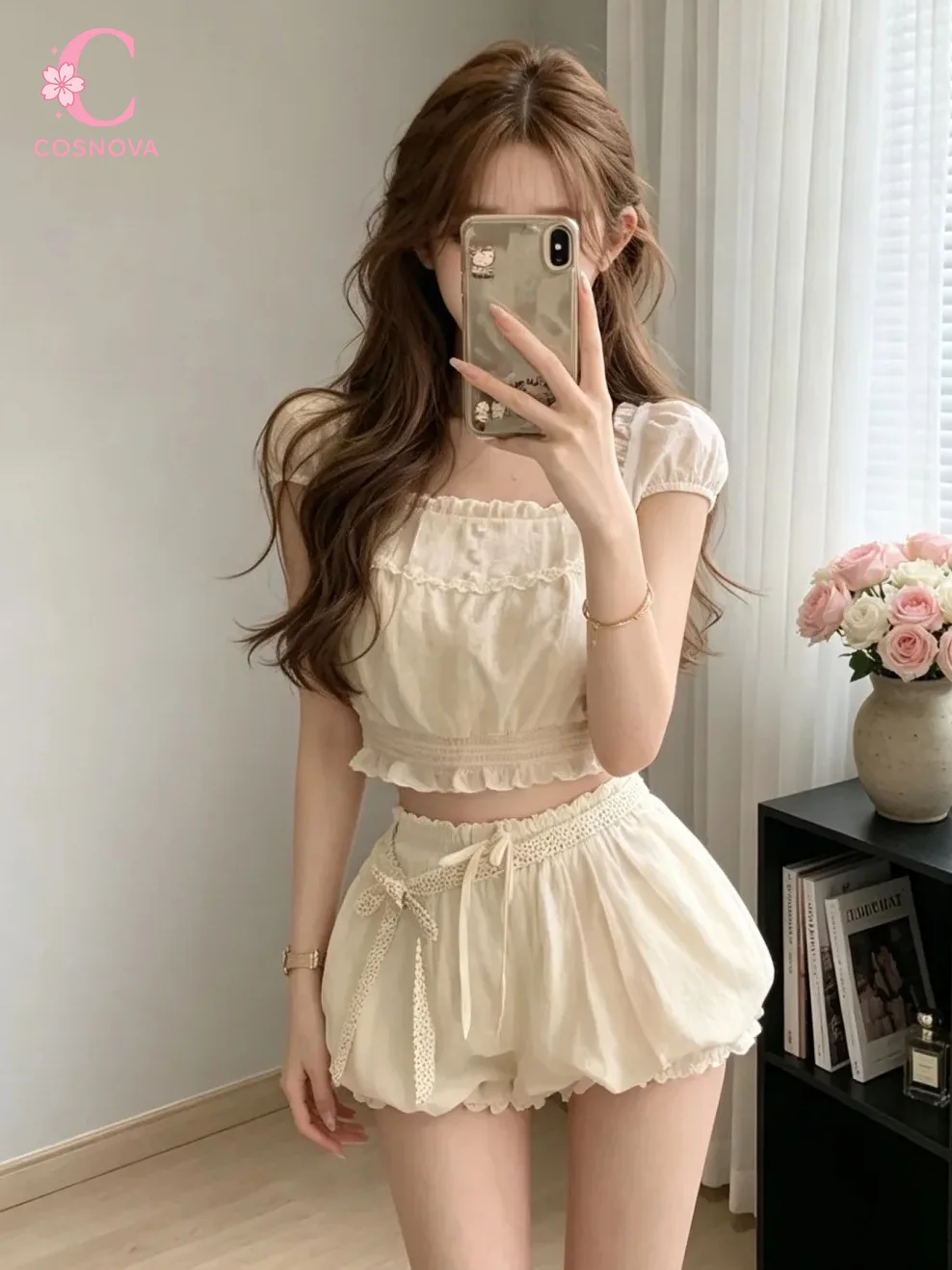Summer Coquette Sweet 2 Piece Set Women Square Neck Puff Sleeve Ruched Crop Top Lace Trim Bow Shorts Casual Date Night Outfit
Summer Coquette Sweet 2 Piece Set Women Square Neck Puff Sleeve Ruched Crop Top Lace Trim Bow Shorts Casual Date Night Outfit